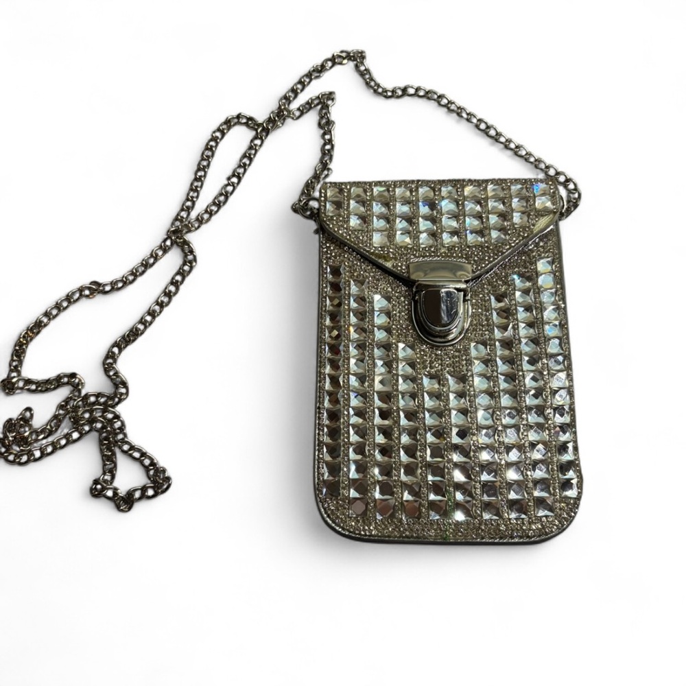 Sparkling Silver Studded Crossbody Bag